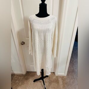 Soft Surroundings Cream Knit Sweater Dress